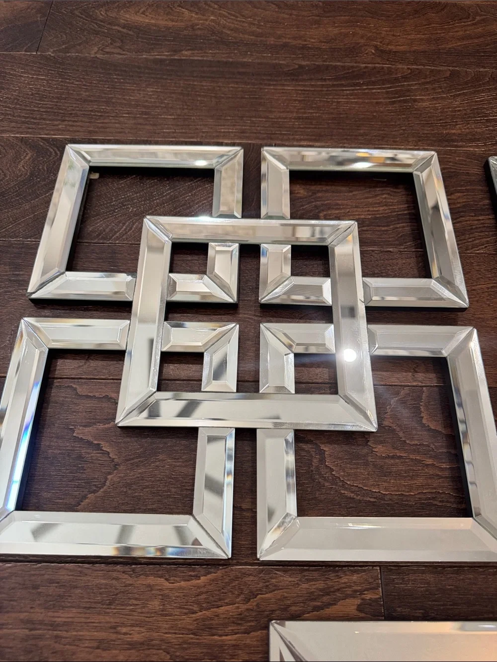 Modern Silver Geometric Wall Decor Set of 3